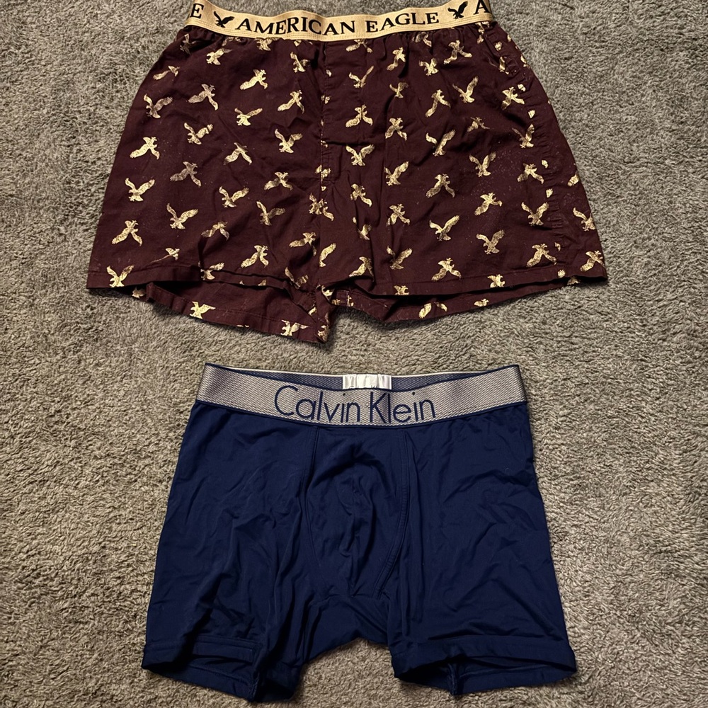 Two pair underwear bundle / American Eagle boxers / Calvin Klein boxer briefs